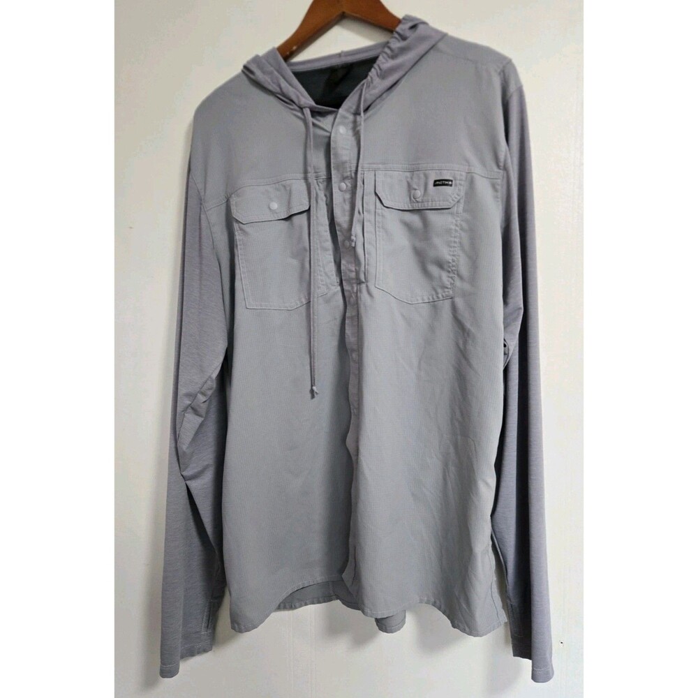 Anetik Hooded Shirt Mens XL Ultra Guide Gray UPF 30+ Fishing Hiking Camp